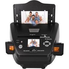 2.4인치 LCD 화면을 갖춘 22MP 사진 및 슬라이드 스캐너 35mm135 네거티브 슬라이드용 올인원 디지털 필름 컨버터 3R 4R 5R 인쇄 명함 4GB SD 카드 포함, Black