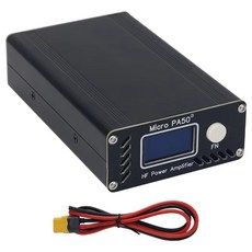 Micro-PA50-3 3세대 휴대용 50W 3.5MHz-30MHz RF 단파 전력 증폭기 LPF 필터 OLED 디스플레이 업그레이드, 검은색