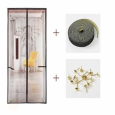 MOONH 현관방충 원터치모기장 현관방충문 문 모기장(90X200CM) (브라운), MOONH 현관방충 원터치모기장 현관방충문 문 모기장(