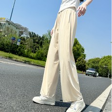 錦綸原紗防曬褲女夏季防紫外線冰涼UPF100+輕薄透氣百搭高腰休閒, L