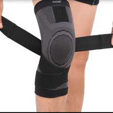 프로메디스 고탄력 밴드스트랩 타입 무릎보호대, 블랙, 2개