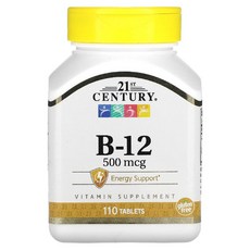 21st Century 비타민B-12 500mcg 110정 1개, 21st Century, 비타민B-12, 500mcg,