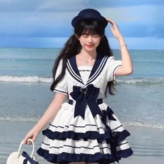 lolita 洛麗塔 海軍風 蛋糕裙