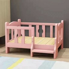 원목 강아지 집 DIY 소형견 나스파 애견 고양이, S 소형 68x48cm 이하 5.0kg, 1개, 핑크 수성 페인트