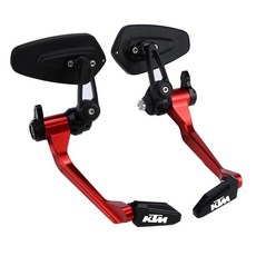 KTM 1290 890 790 390改裝護弓手把鏡 杜剋護弓鏡後視鏡反光鏡 端子鏡 後照鏡 手把鏡 照後鏡, CNC護弓鏡-紅色, 1個