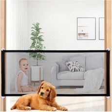 HOSTK 반려동물용 메쉬 게이트 드릴링 필요 없음, 1개, 검은색