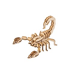 3D立體木質動物系列拼圖 兒童益智早教DIY拼裝玩具, 蠍子, 1個