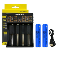 데일리프렌즈 충전기세트 4구 18650 리튬이온 배터리 3350mAh 2p, 1세트