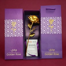 금장 장미 꽃 골든로즈 기념일 금 도금 어버이날 스승의날 선물 고급케이스 JS975, 골드장미+상자+쇼핑백