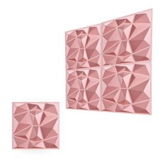 KUUJOJO 12 20 30Pack 내부 장식용 3D 패널 게임용 거실용 현대 호환 다이아몬드 질감 액센트, Pink XLZ, 30Pack (29 Sq Ft)