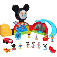 디즈니 주니어. 미키 마우스 클럽하우스 디럭스 28인치 플레이세트 2개의 독점 보너스 피규어와 조명 및 사운드 18피스 3인치 관절 피규어 장난감 3세 이상의 저스트 플레이가