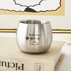 卡通設計兒童不鏽鋼杯 寶寶雙層防燙牛奶杯, 範範兔, 1個, 450ml