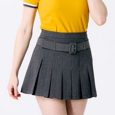 [헨리스튜어트] 골프 여성용 패널 플리츠 벨트 스커트 그레이