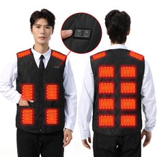 電熱背心 - 16區恆溫USB加熱保暖背心 - 男女同款 黑色