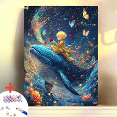 글로윅 DIY명화그리기 피포페인팅 그림그리기 유화 세트, 40*50cm, 12리틀왕자, 1개 40*50cm, 12리틀왕자, 1개