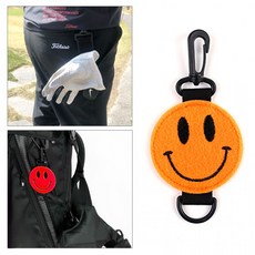 골프용 스티커 스마일 벨크로 골프장갑 홀더 부착, 레드, 1개