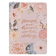 Christian Art Gifts Inspirational Zippered Journal Strength & Dignity Wide Ruled Notebook Prov., Christian Art Gifts Inspiratio
