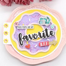 도넛 미니 앨범 금속 절단 다이 스텐실 장식 엠보싱 종이 카드, 1개