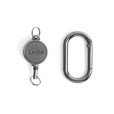 LHIDS伸縮證件套 伸縮扣 識別證夾 證件套 登山扣, 迷霧灰, 1個