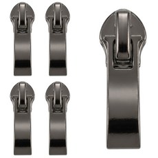 Joeunmall 5호 나일론 지퍼고리 코일 지퍼머리 지퍼손잡이, 5개, 5호-흑니켈