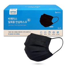 비에이스 KF94 덴탈마스크 대형, 대형 블랙, 1개, 50매