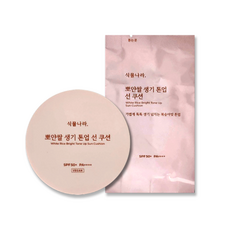 식물나라 뽀얀쌀 생기 톤업 선쿠션 생기피치 본품 +리필, 15g, 1개
