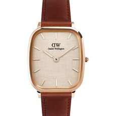 Daniel Wellington 復古織紋真皮皮革方錶 DW00100816 32mm