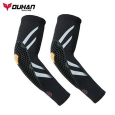 DUHAN 남여공용공용 바이크 아이스 라이딩 팔꿈치 보호대 여름 자외선 차단 실크 CE2 레벨 보호 가드, 02 Black, 1개