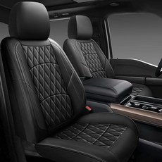NS YOLO 가죽 카시트 커버 대부분의 자동차 SUV 및 세단에 범용 핏 방수 럭셔리 인조 가죽 쿠션 시트 프로텍터 2개(그레이 전면 쌍-시트 2개(운전자 및 승객), Full Set-5 seats(front and rea, 블랙
