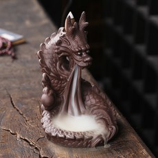 紫砂中國龍倒流香爐家居擺件, 祥龍獻瑞擺件