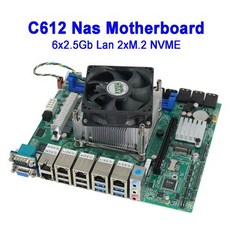 C612 LGA2011 마더보드 NAS 라우터 서버용 6x2.5GbE i226 10xSATA 지원 레이드 0/1/5 인텔 제온 E5 2650V4, 2)NO RAM SSD NO WIFI, 6LAN 8SATA 1M.2, JP