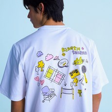 케이텐션 와글맵 스탠다드핏 화이트 백그래픽 티셔츠 KS6ST135U