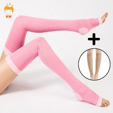 케이엠 수면 압박 스타킹 밴드 허벅지형, 베이지 x S, 1개