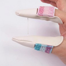 손가락 보호대 펠트 작업용 조각용 바늘 십자수 핸드 퀼팅용 슬리브 코트, 1개, 기본