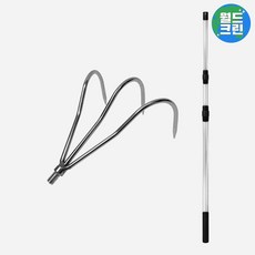 월드크린 3단 접이식 3발 갈퀴 수초 잡초 낙엽 청소 제거 갈쿠리 갈고리 쇠스랑 농기구, 3단접이식3발갈퀴
