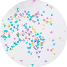 프리랜스-샵 미니네일 홀로그램 하트 모양 1.5mm 얇은 디자인 보관이 편리함 네일 호로 다양한 용도 셀프 서비스 네일 젤 매니큐어 네일 스티커 레진 인클루전 핸드메이드 액세서리