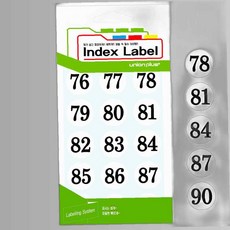 유니온 원형 스티커 숫자 컬러스티커 25mm 화이트 UL2308W 12매, 본품