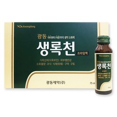 광동제약 생록천 프라임액 소화제 소화 불량 과식 식욕 감퇴, 10개, 75ml