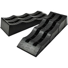 자동차용 휠 차단기 RV 수평 경사로 2개 세트 내구성 강한 블록 트레일러 캠핑카 울퉁불퉁한 지면과 주차용 다기능 차량 노란색, Black