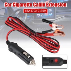 12V-24V 15A 퓨즈 LED 조명 악어 클립 배터리 연장 코드 남성 플러그 어댑터 전원 자동차 시가 라이터 소켓, 02 3