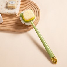 長柄沐浴刷 雙面搓澡刷, 雙面沐浴刷【綠色】, 1個