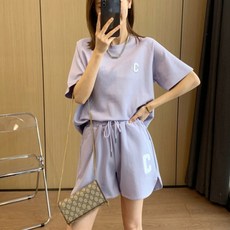 쿨쉐어 여성 여름 츄리닝 셋업 상하세트 반팔 반바지 트레이닝복 홈웨어