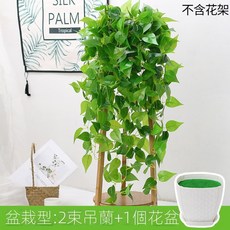 仿真綠蘿客廳掛墻綠植 壁掛植物裝飾 垂吊假花藤 條室內藤蔓吊蘭吊籃, 藕色 盆栽純色綠蘿, 1個