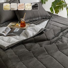 [국산] 리빙캐슬 여름 아이스크림 시어서커 누비 차렵 이불, 누비이불 단품, 블랙