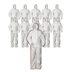 일회용 여름 겨울 방진복 보호복 방호복 방역복 정비복 작업용 작업복 흰색 10개, M