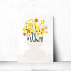 마지아갤러리 꽃그림 일러스트 감성 미니멀 거실 현관 주방 인테리어 액자 21x26cm, 사이즈