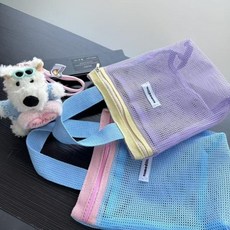 手提浴室網眼收納洗澡洗浴大容量瀝水健身洗漱游泳旅行便攜沙灘, purpre紫色（網眼手提洗漱包）,鏤空+透氣+收納化妝, 1個