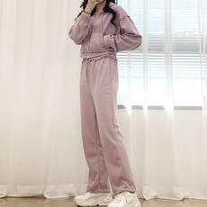 STORYONE 女式 2 件套復古七分連帽拉鍊訓練褲 RKWM-SET38