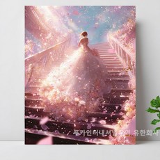 티레오 캔버스형 보석십자수 DIY 키트 40 x 50cm 액자형 풍수 장식품 돈들어오는 거실 현관 인테리어 실내 대형 그림 3D 원형 비즈, 1개, PK-5182 웨딩드레스를A