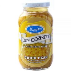 Monika Brand Chickpeas in Extra Heavy Syrup Garbanzos 12 oz, Monika Brand Chickpeas in Extr